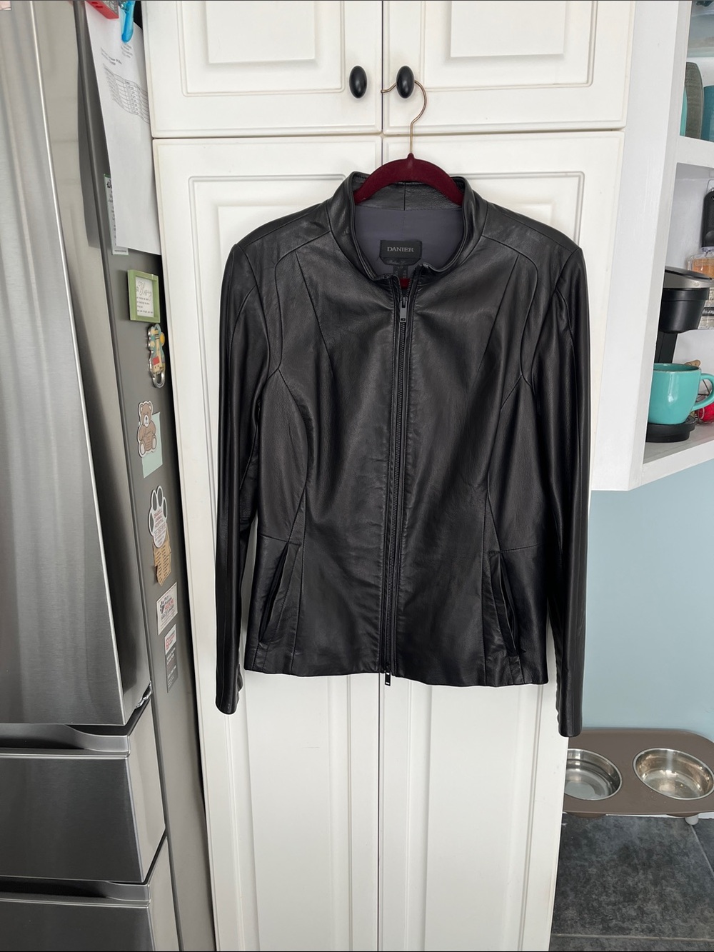 Danier Italian Leather Jacket. Large Black